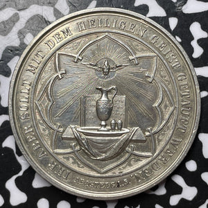 U/D Germany Augsburg John The Baptist/Jesus Medal By Drentwett Lot#JM6896 Silver