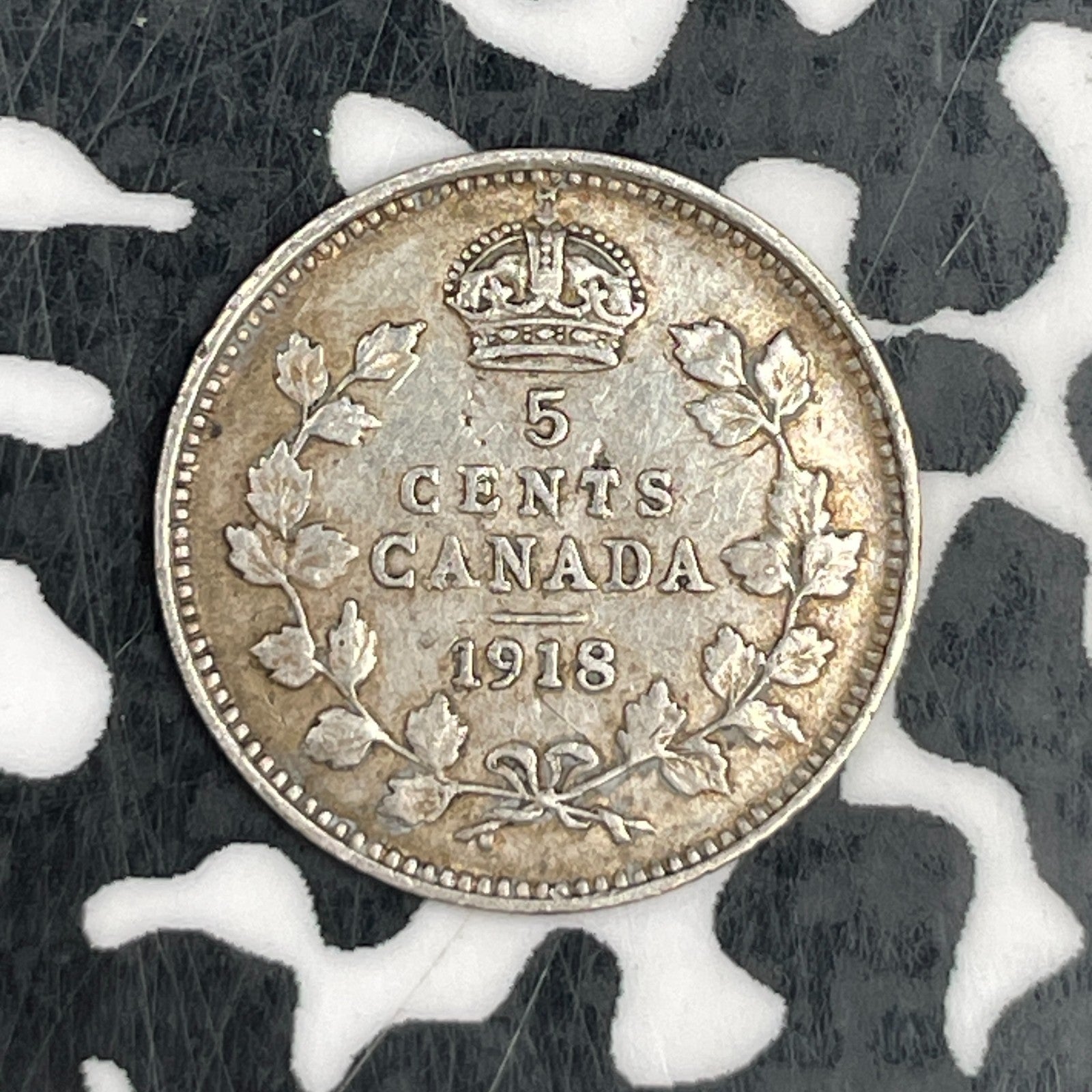 1918 Canada 5 Cents Lot#F5957 Silver! Nice!