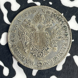 1840-C Austria 5 Kreuzer Lot#T8472 Silver!
