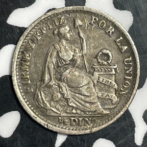 1903 Peru 1/2 Dinero Half Dinero Lot#T2844 Silver!