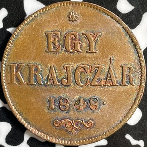 1848 Hungary 1 Krajczar Lot#D7001 High Grade! Beautiful!