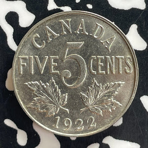 1922 Canada 5 Cents Lot#T7676 High Grade! Beautiful!