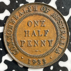 1933 Australia 1/2 Penny Half Penny Lot#E5130