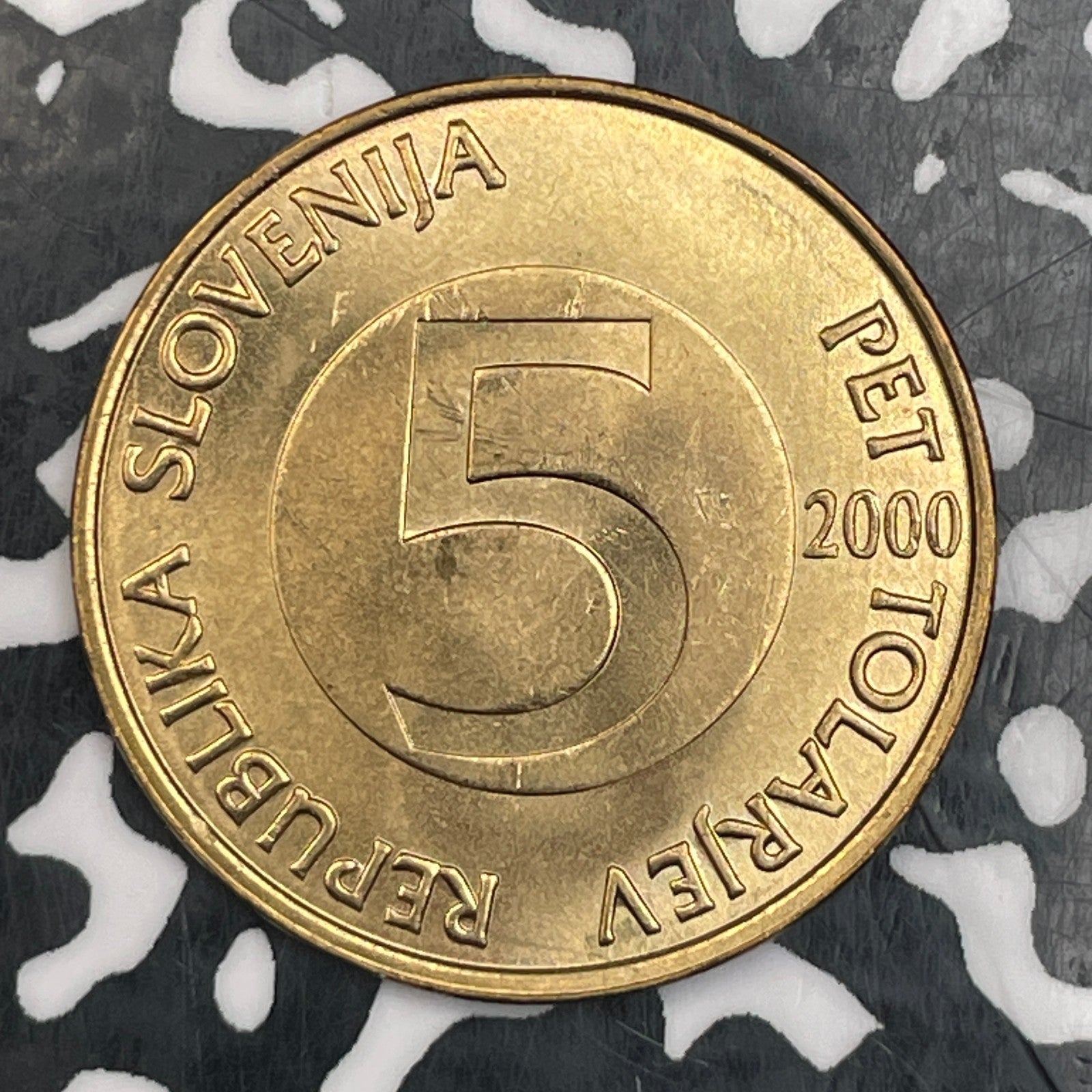 2000 Slovenia 5 Tolarjev Lot#N0106 High Grade! Beautiful!