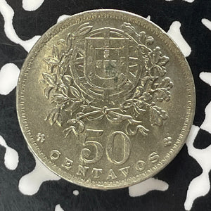 1944 Portugal 50 Centavos Lot#T5721 High Grade! Beautiful!