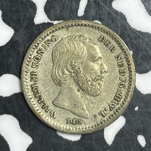 1850 Netherlands 5 Cents Lot#T6742 Silver! Nice!