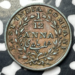 1835 India 1/12 Anna Lot#E8853 Nice!