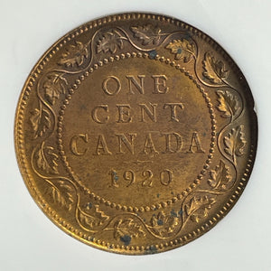 1920 Canada Large Cent ANACS MS61RB Lot#G863 Nice UNC!