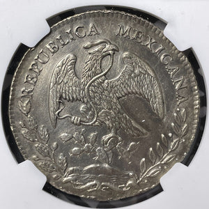 1861-Mo CH Mexico 8 Reales NGC Harshly Cleaned-UNC Det. Lot#G8075 Large Silver!