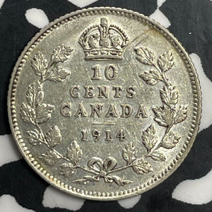 1914 Canada 10 Cents Lot#T0225 Silver! Nice!