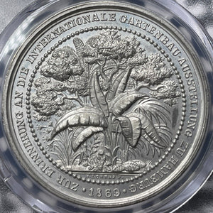 1869 Germany Hamburg Horticulture Expo Medal PCGS SP62 Lot#G6974 Nice UNC!