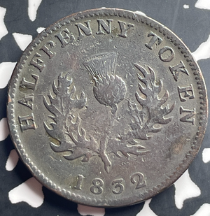 1832 Nova Scotia 1/2 Penny Half Penny Token Lot#T8969