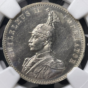1891 German East Africa 1/2 Rupie NGC MS62 Lot#MK93 Silver! Nice UNC!