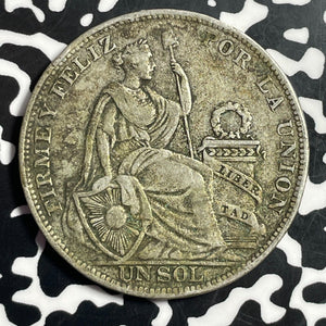 1925 Peru 1 Sol Lot#T1495 Large Silver Coin!