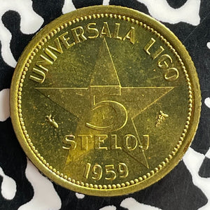 1959 Esperanto 5 Stelos Lot#T7230 High Grade! Beautiful! KM#X4