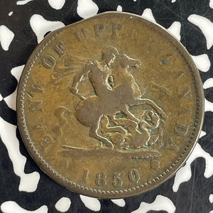 1850 Upper Canada 1 Penny Token Lot#C1557 Rim Damage