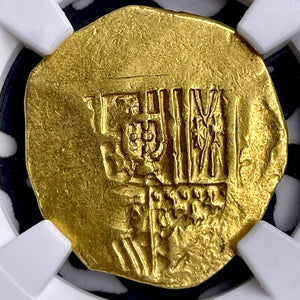 (1556-1598) Spain Philip II 2 Escudos NGC AU53 Lot#G9798 Gold!