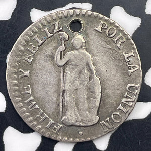 1855-Limae MB Peru 1/2 Real Lot#C1182 Silver!