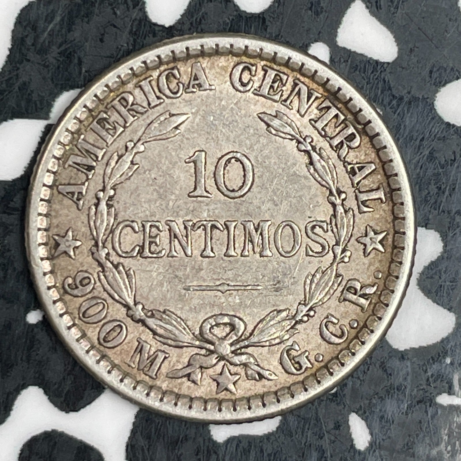 1912 Costa Rica 10 Centimos Lot#N0615 Silver!