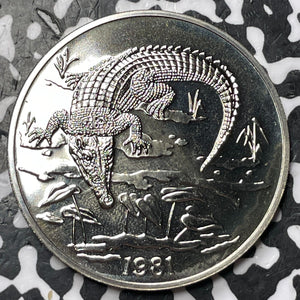 1981 Jamaica $10 Dollars American Crocodile Lot#JM7371 KM#93, 804 Minted