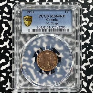 1953 Canada Small Cent PCGS MS64RD Lot#G1040 Choice UNC! No Strap