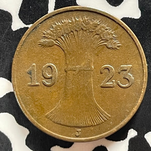 1923-J Germany 1 Pfennig Lot#T4141 Better Date