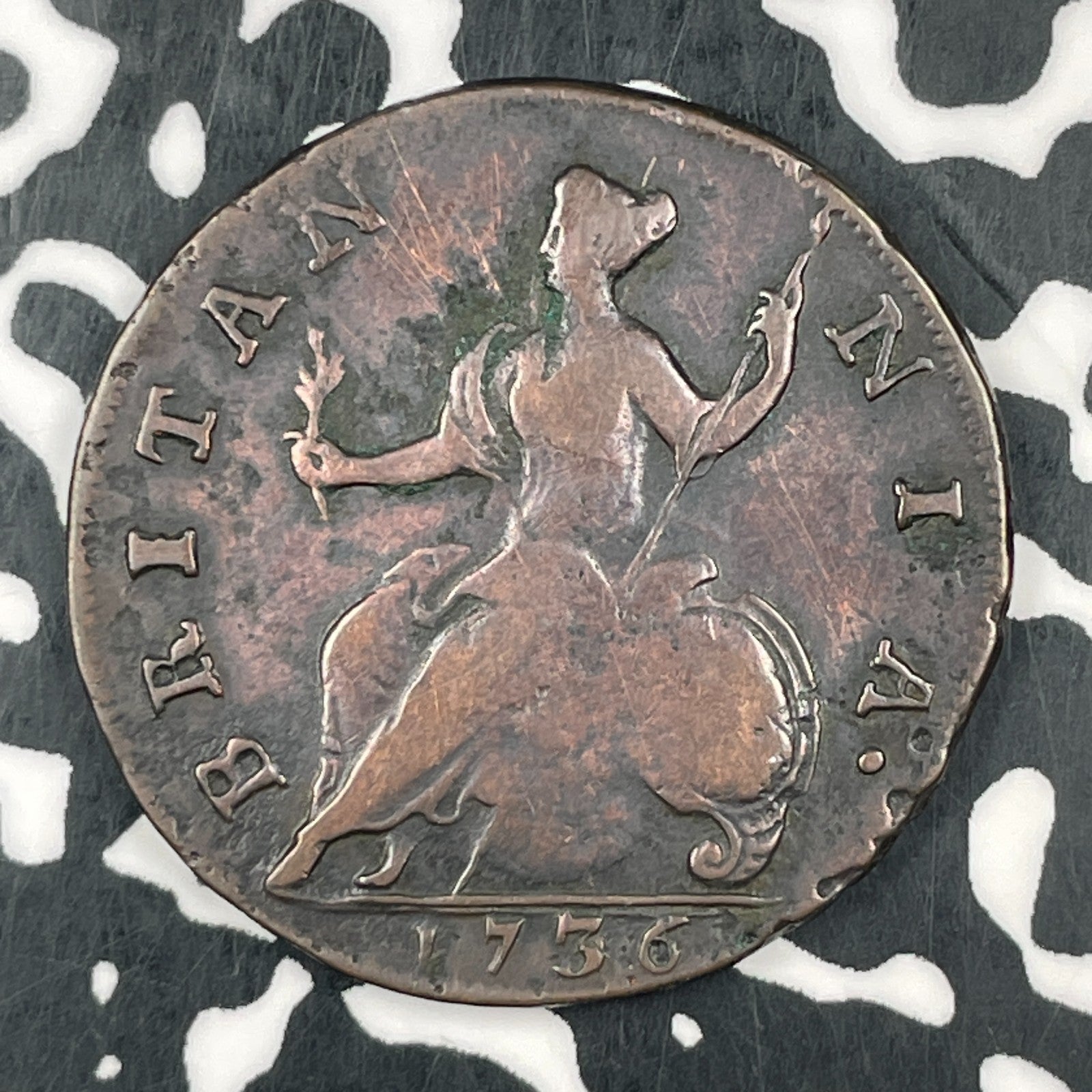 1736 Great Britain 1/2 Penny Half Penny Lot#F5546