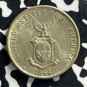 1944-D U.S. Philippines 20 Centavos Lot#C0827 Silver! High Grade! Beautiful!
