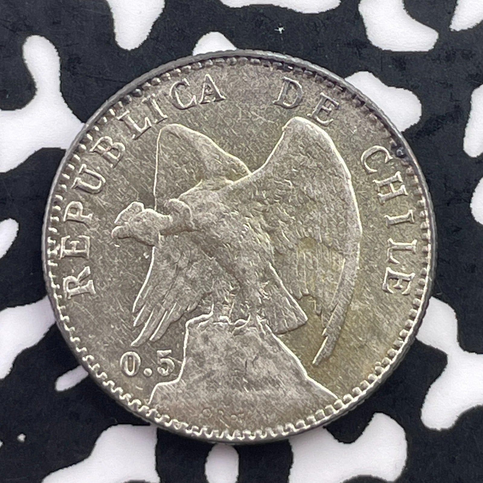 1907 Chile 20 Centavos Lot#C5579 Silver! High Grade! Beautiful! KM#151.2