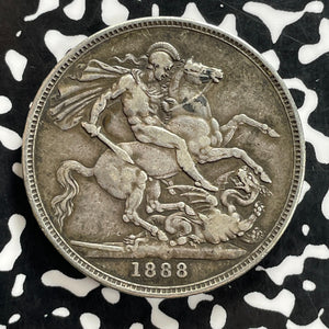 1888 Great Britain Queen Victoria 1 Crown Lot#JM0224 Large Silver!