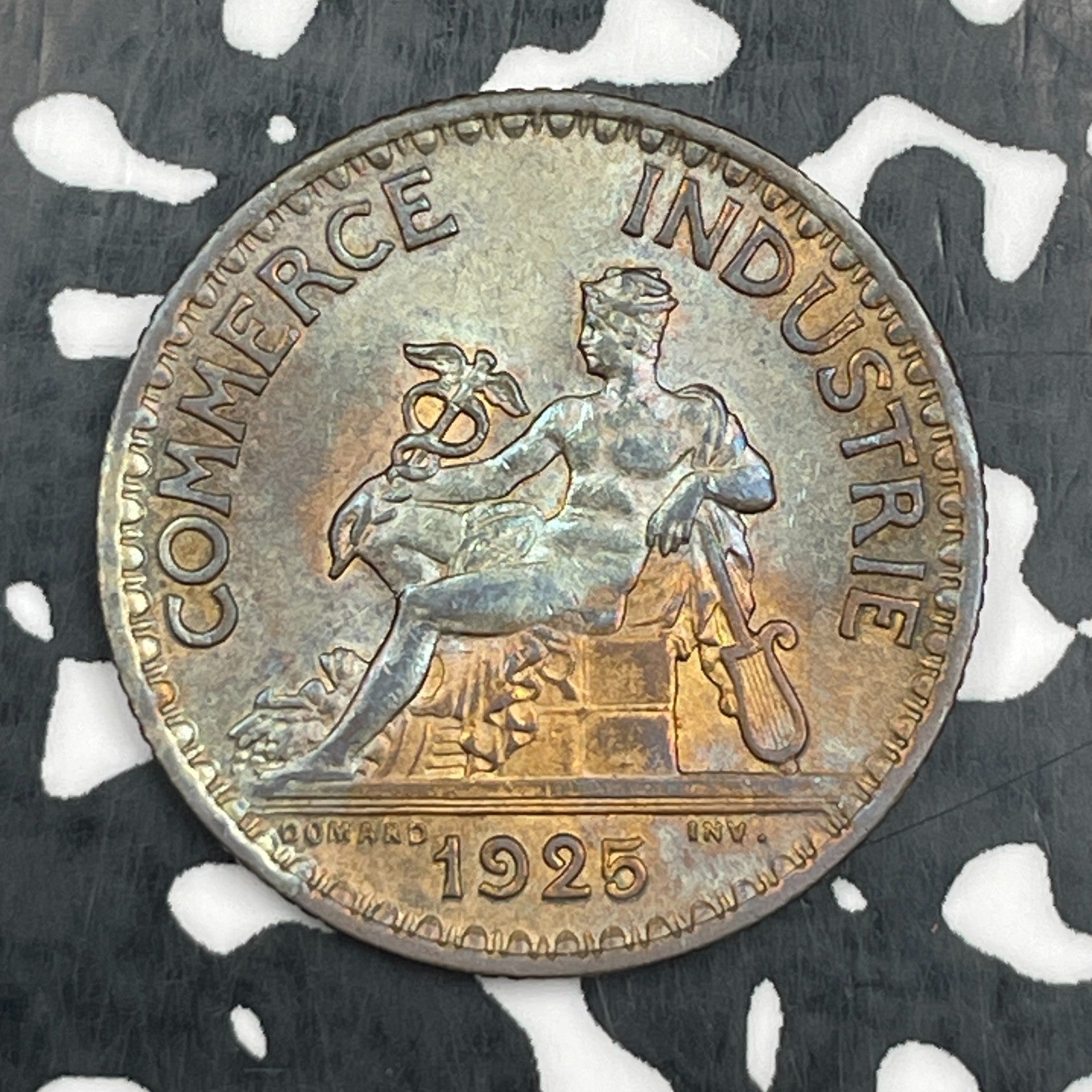 1925 France 1 Franc Lot#N2050 High Grade! Beautiful Toning!