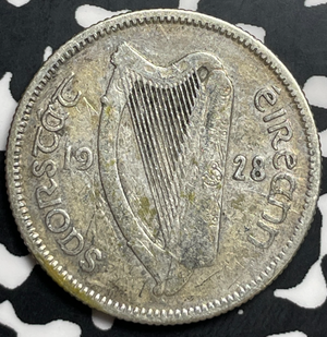 1928 Ireland 1 Shilling Lot#T9848 Silver!