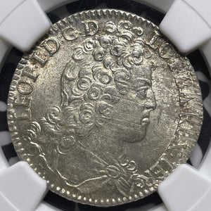 1713 France Lorraine 1 Teston NGC MS63 Lot#G7978 Silver! Choice UNC!