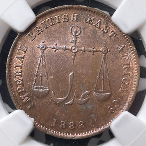 1888-CM Mombasa 1 Pice NGC MS63BN Lot#G9051 Choice UNC!