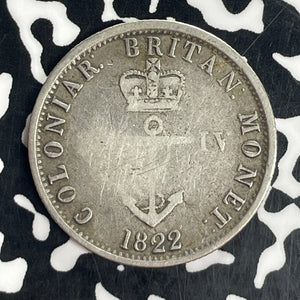 1822 British West Indies 1/4 Dollar Anchor Money Lot#T8111 Silver!
