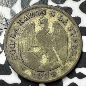 1879-So Chile 20 Centavos Lot#D7808 Silver!