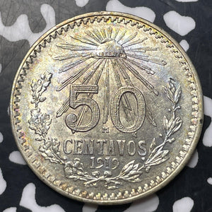 1919-M Mexico 50 Centavos Lot#JM8237 Silver! High Grade! Beautiful! KM#446