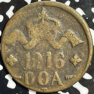 1916-T German East Africa 20 Heller Lot#D9086 Brass