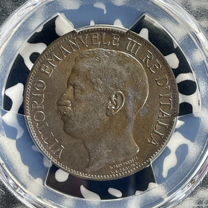 1911-R Italy 50th Anniversary 10 Centesimi PCGS MS63BN Lot#G719 Choice UNC!