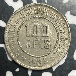 1934 Brazil 100 Reis Lot#T2459 Nice!