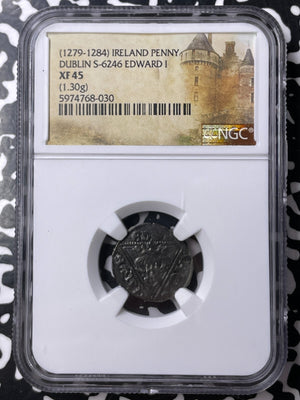 (1279-84) Ireland Dublin Edward I 1 Penny NGC XF45 Lot#MK70 Silver! S-6246