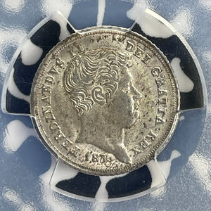1836 Italy Naples & Sicily 10 Grani PCGS AU58 Lot#G1081 Silver! KM323