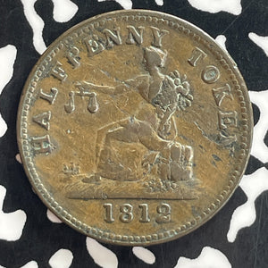 1812 Lower Canada Thomas Halliday 1/2 Penny Token Lot#T7660