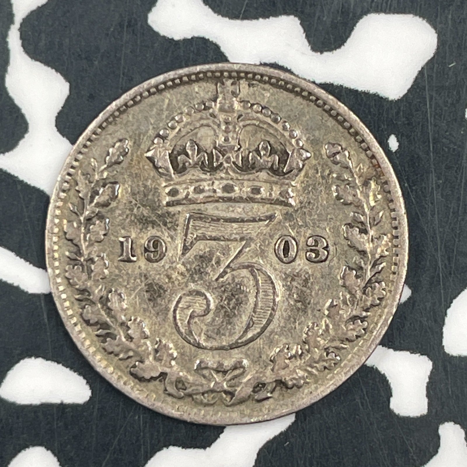 1903 Great Britain 3 Pence Threepence Lot#F5635 Silver!