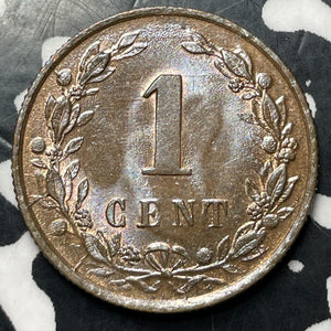 1884 Netherlands 1 Cent Lot#E7146 High Grade! Beautiful!