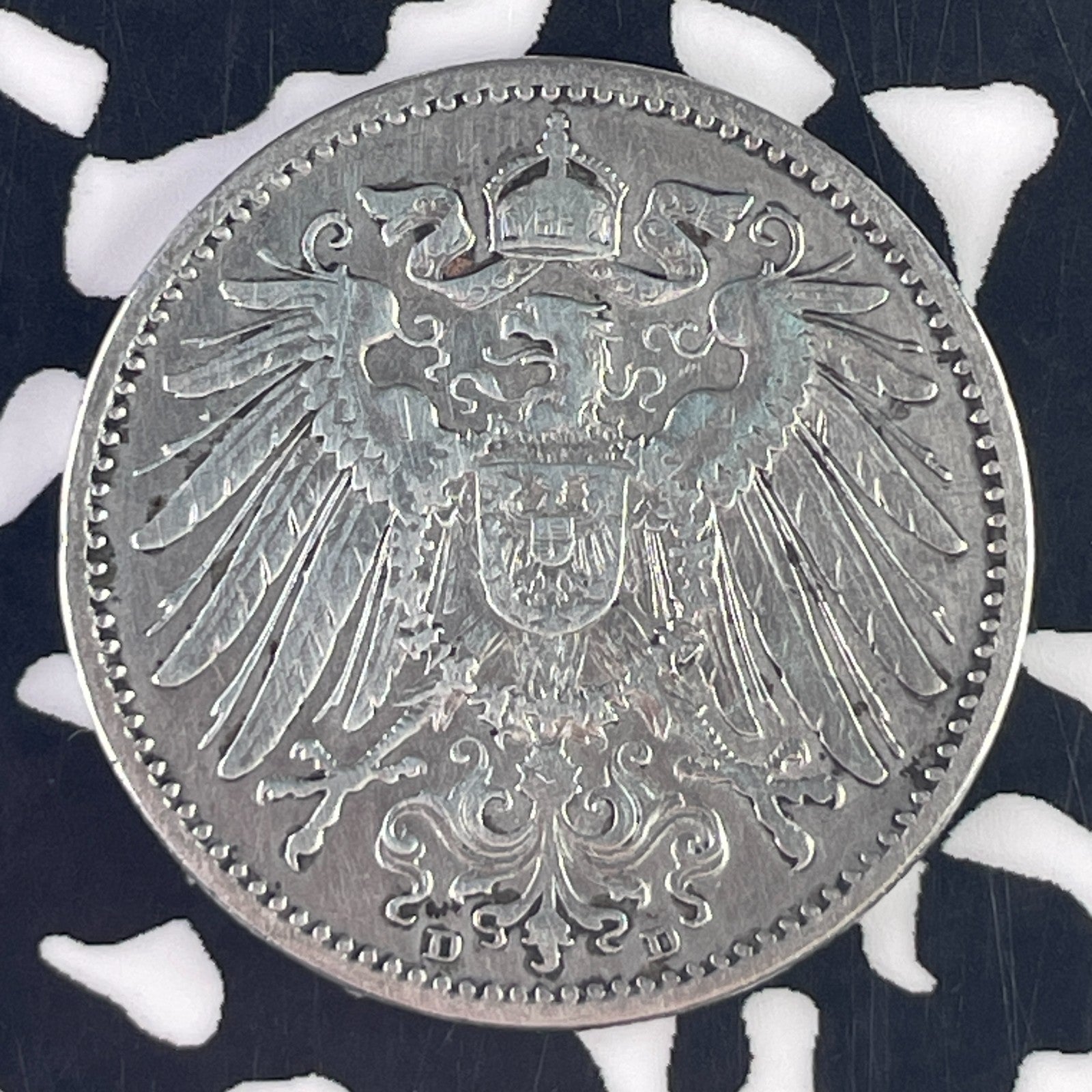 1896-D Germany 1 Mark Lot#F2329 Silver! Low Mintage, Old Cleaning
