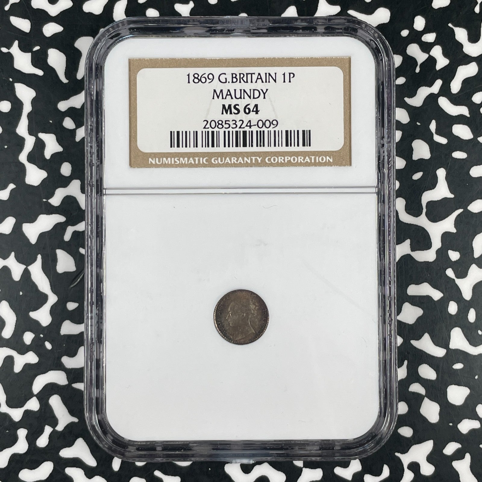 1869 Great Britain Victoria Maundy 1 Penny NGC MS64 Lot#G3375 Silver!