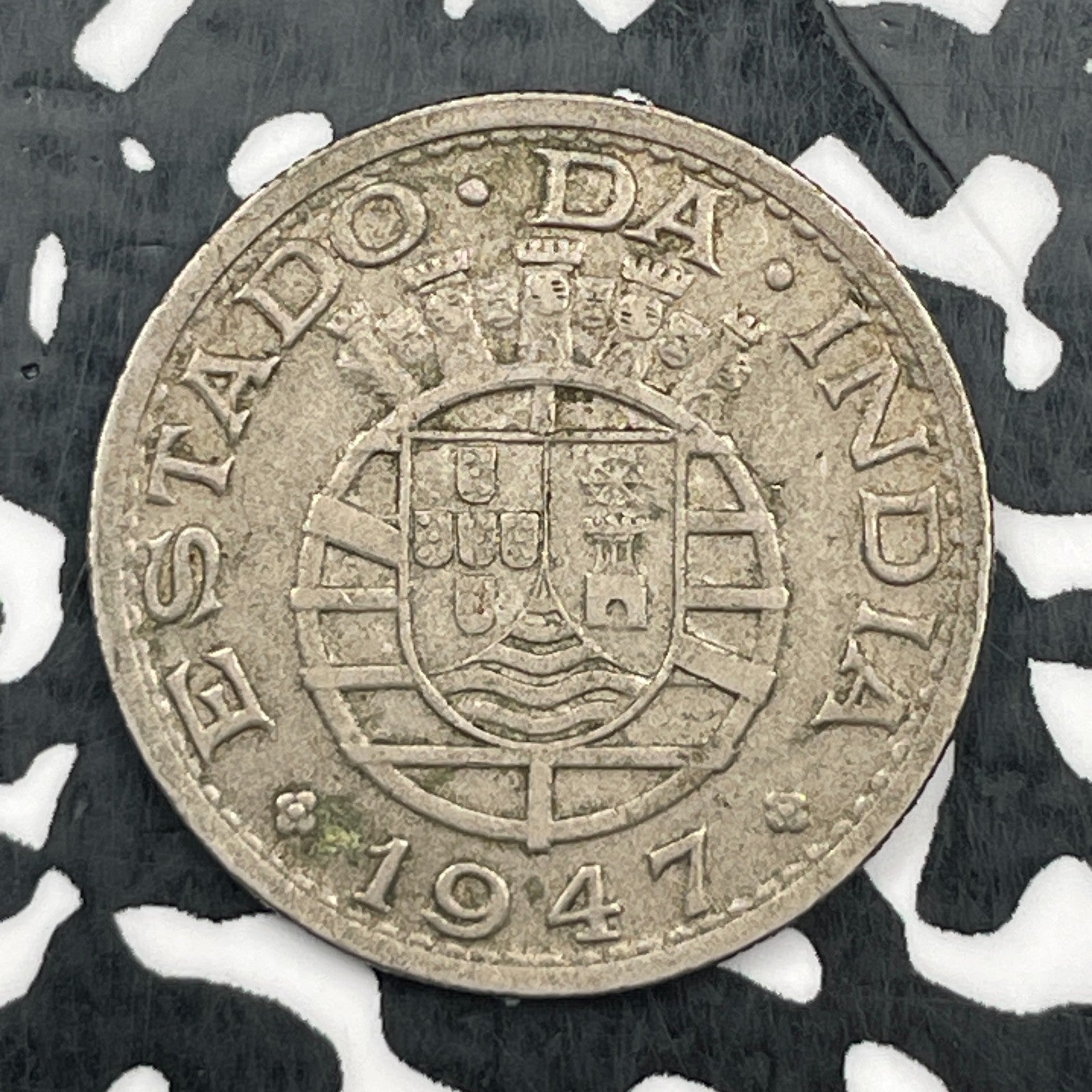 1947 Portuguese India 1/2 Rupia Half Rupia Lot#N1060 Silver!