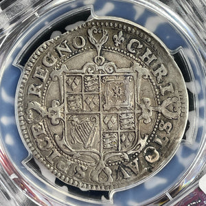 (1625) G.B. Charles I 1/2 Crown PCGS Plugged-VF Detail Lot#G941 Silver! Scarce!
