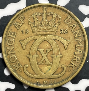 1936-NGJ Denmark 1 Krone Lot#T9870